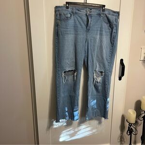 Torrid Light Blue Distressed Wide Leg Baggy Jeans
